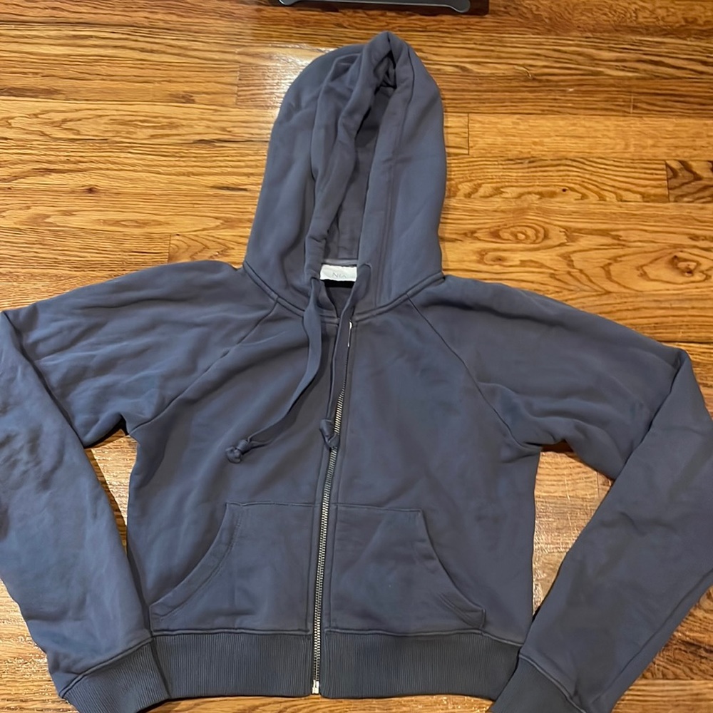 Blue Grey NIA Cropped Zip Up (size small)